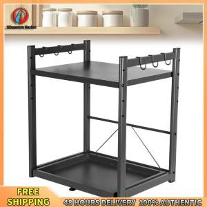 Winnereco Drawer Oven Storage Rack Space Saving Pull-Out Storage Rack Multi-Purpose Layered Rice Cooker Shelf for Home Kitchen