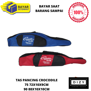 Mancing Tas Pancing Crocodile size 60 75 90 cm 2 ruang Warna Random