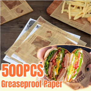 [COD]500pcs Kitchen BBQ Oil Absorption Burger Sandwich Dessert Wrapping Paper Baking Paper Wax Paper
