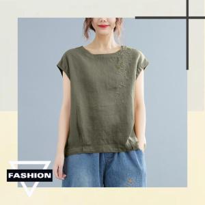 QKKshop เสื้อคอกลมแขนกุดลายดอกไม้🔥ใส่แล้วเสริมสร้างความโดดเด่นมีสง่าออร่า🍇ออร่าที่ไม่ใช่น้ำดื่มเพราะคุณน่าดื่มกว่าน้ำ⚡️