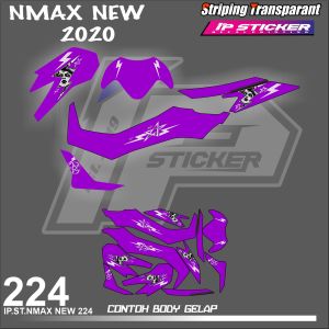 NMAX NEW 2020 (COD) STIKER STRIPING MOTOR YAMAHA NMAX NEW - STIKER LIST GRAFIK SIMPLE WARNA VARIASI DESAIN RACING HOLOGRAM DAN TRANSPARAN BISA COD KODE 224