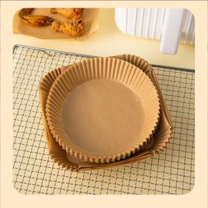 Air Fryer Paper 100Pcs Round Disposable Parchment Liner Non-Stick Oil Proof for Baking Roasting 空气炸锅纸
