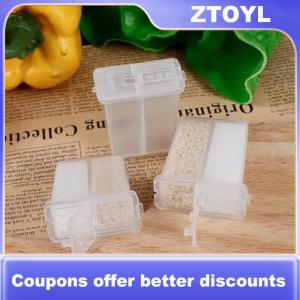 【ZTOYL】 2 In 1 Multi-Purpose Camping Seasoning Shaker With Lid 2-Compartment Salt Pepper Spice Jar For Outdoor BBQ Cooking Storage Box