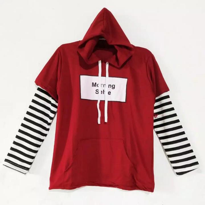 SWEATER HOODIE MORNING SELFIE KOMBI TGN SALUR RANDOM Lazada