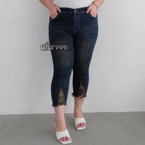 AFAREEN -Celana Jeans 7/9 Sobek Wanita Celana Jeans 79 Jumbo Melar Jeans 7Per9 Ripped Sobek 35-42