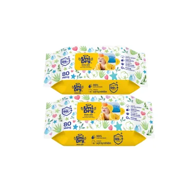 QUÀ TẶNG KHÔNG BÁN - COMBO 2 Khăn ướt UniDry Baby 80 miếng