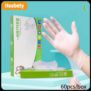 【2-3 ngày giao hàng】 60 cái hộp Cao Su Miễn Phí Găng Tay TPE Găng Tay Dùng Một Lần Trong Suốt Không Trượt Axit Làm Việc An Toàn Thực Phẩm Cấp Hộ Gia Đình Làm Sạch Găng Tay