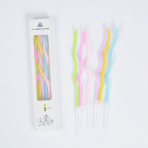 ✨Xinder✨6 PCS Metaliic Color spiral Candle Birthday Cake Candle Gold Rainbow Birthday Wedding Happy Party Needs