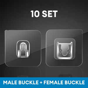 Encora Penyangkuk Serbaguna Waterproof Transparent Sticky Hook Double Sided Adhesive Wall Hook Cangkuk 多用途免钉挂钩