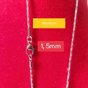 Kalung Titanium stenlis  Tahan keringat/awet/garansi karat (motif langka ) 2mm