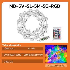 Dây Đèn Led Trang Trí 5M 10M MODI SOLAR Pha Lê Cắm Điện Không Thấm Nước