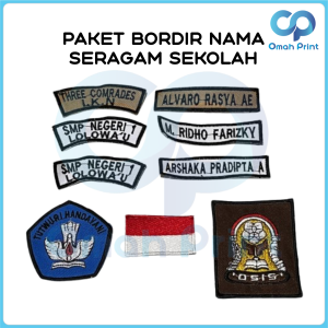 Paket Bordir Seragam Sekolah Custom Nama Sekolah SMA