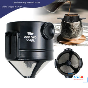One Two Cups Filter Penyaring Kopi Portable Cone Coffee Dripper - F-402 - Black