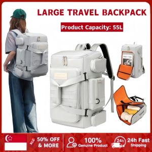 55L travel backpack women Waterproof luggage Multi Compartments for Outdoor Hiking Short Trips