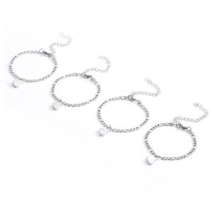 3/4Pieces Long Distance Relationship Bracelets Heart Matching Clover Pendant Bracelet Valentines Day Gift