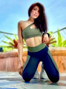 Pink Salmon Matcha Venus Cut Sports Bra (Activewear)