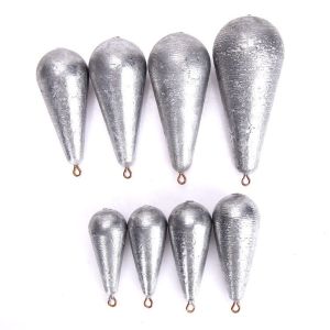TRANQUIL HUT 5PCS/Lot Weights Size Oval Split Shot Lead Sinkers Lead Weights Water Droplets