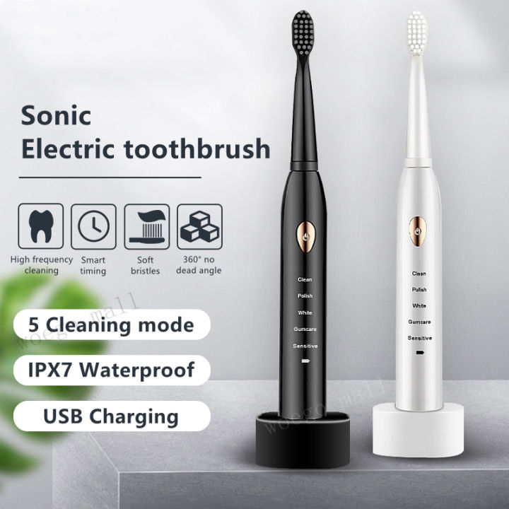 Kids Electric Toothbrush, U Shaped Ultrasonic Automatic Tooth  Brush,Toothbrush with 2 Brush Heads,Six Cleaning Modes,IPX7  Waterproof,Cartoon Modeling