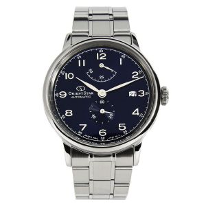 Đồng hồ cơ nam Orient Star Watch Vintage RE-AW000 lộ cơ máy automatic tích cót 50 tiếng tự động lên cót tay mặt kính Sapphire chống xước chống nước 5 ATM  dây thép đeo tay cao cấp xuất xứ nhật bản chính hãng