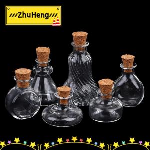 zhuheng Bình hoa thu nhỏ Nhà búp bê 1:12 bình thủy tinh chai ước nguyện Bình đựng có nút chai lọ kẹo mô hình trang trí nhà búp bê