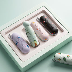 Mini folding umbrella Five-fold Ultra-light Capsule Sun Umbrella Men and Women Sunscreen UV Protection Sunshade Umbrella Dual-use