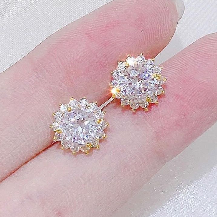 HCM]Bông tai vàng non khuyên tai nữ dáng dài cao cấp bông tai mạ vàng