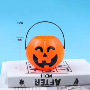 💥Malaysia Ready Stock💥Halloween Pumpkin Bucket Sweet Candy Holder Portable Basket Kids Trick Or Treat Bucket Halloween P