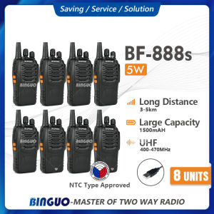 Baofeng BF-888S Type-C Walkie Talkie Set Of 8 UHF Two Way Radio Long Range 5W High Power Portable Handheld Radio Original COD