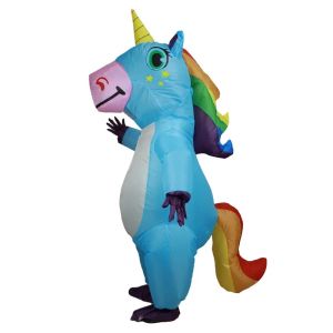 Cute Unicorn Inflatable Costume Suits Dress Mascot Christmas Party Cosplay Costumes for Man Woman Adult Boys Girls