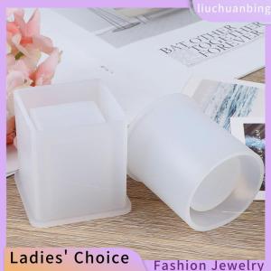 [COD] liuchuanbing Jewellery ซิลิโคนแม่พิมพ์ปากกาภาชนะสี่เหลี่ยมกลมผู้ถือหุ้นอีพ็อกซี่เรซิ่นแม่พิมพ์