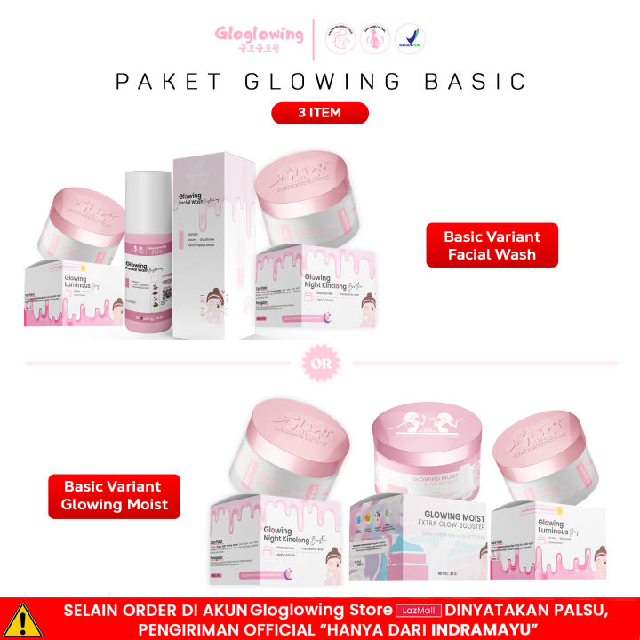 GLOGLOWING Paket Glowing Basic - Facial Wash "3 item"