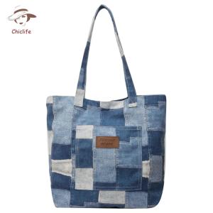 Stylish Womens Denim Wristlet Clutch with Interior Pocket Suitable for Work and Casual Events