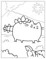 Bộ tranh (48 tờ) tô màu cho bé và người lớn khổ giấy lớn A4 - Pusheen Mèo - Tặng 1 tranh ngẫu nhiên. 