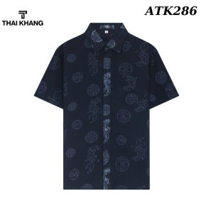 Áo sơ mi nam trung niên tay ngắn THÁI KHANG vải xô đũi dày dặn siêu mát form rộng ATK28