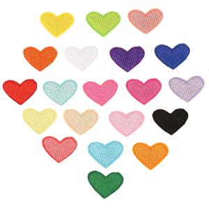 20Pcs Cute Mini Heart Sew/Iron On Appliques Embroidery Patches DIY Clothing Arts