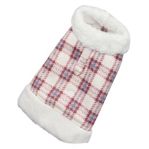 OUTOPEN Fur Collar Winter Warm Dog Jacket Warm Thickened Pet Clothes Pet Clothing Traction Puppy Coat Vest for Autumn and Winter