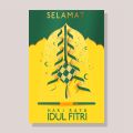 (ISI 25 PCS) Ucapan Selamat Hari Raya Idul Fitri Lebaran Eid Mubarak Ukuran 9x6cm. 