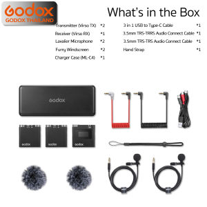 Godox Microphone Virso M2 Wireless Microphone 2.4GHz สำหรับ Camera Smartphone Tablets & Laptop -รับประกันศูนย์ Godox 1 เดือน