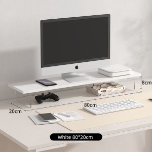 Monitor Stand Office Computer Screen Shelf Minimalist Wind Desktop Storage Shelf  Floating Monitor Riser