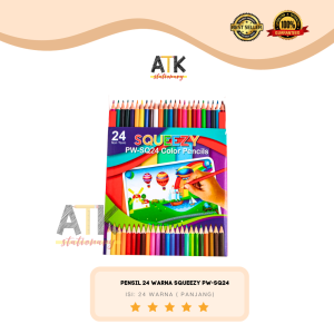 Pensil Warna Panjang Squeezy 24 Warna / Colour Pencil PW-SQ24 atk