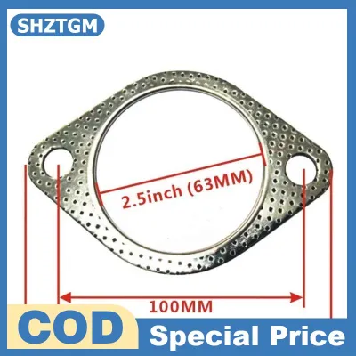 SHZTGM 1Pc Exhaust Flange Gasket High Temp Reinforced Sealing Pad Universal for Car Durable for Muffler Pipe Fittings
