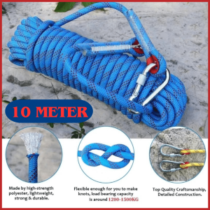 COD TaffSPORT 10 METER Tali Paracord Panjat Tebing tarik tambang super kuat Climbing Rope Steel 10mm