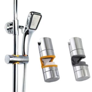 Bathroom Accessories Universal Shower Bracket Adjustable Clip Slide Rail Rod Bracket Bathroom Shower Accessories