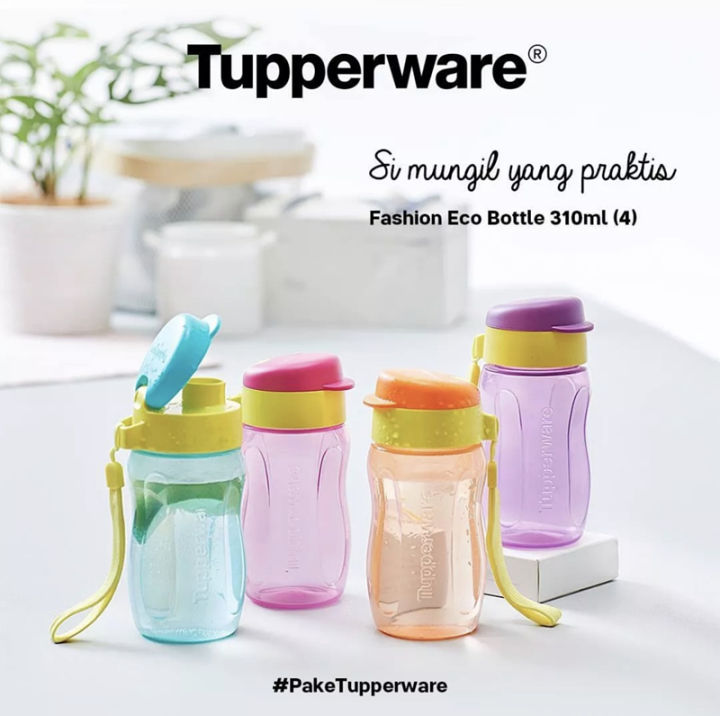 Tupperware Slim Eco Bottle Mini with Strap 310ml/ Kids bottle/ Drinking