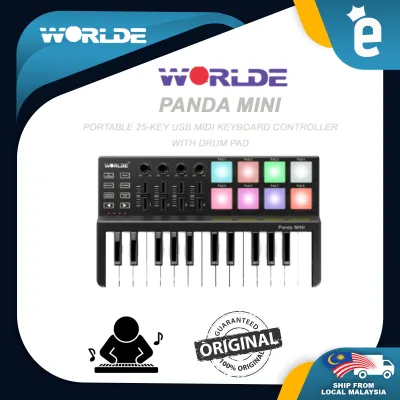 WORLDE Panda Mini MIDI Keyboard MIDI Controller and Drum Pad MINI 25-Key Ultra-Portable USB MIDI Keyboard Controller