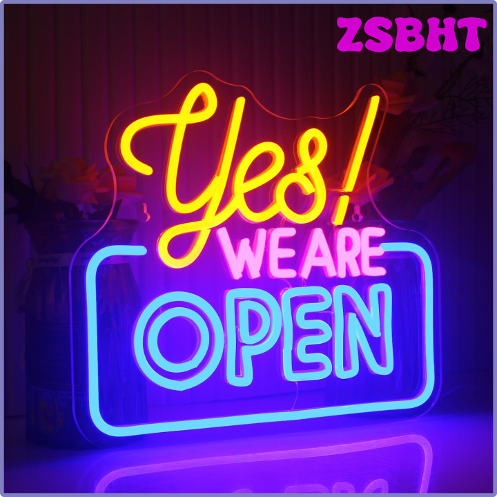 Open Neon Sign For Wall Decor, Yes We Are Open Led Signs, Dimmable USB Powered Neon Light Sign For Business, Coffee Shop, Bar Pub, Bakery, Hotel, Store