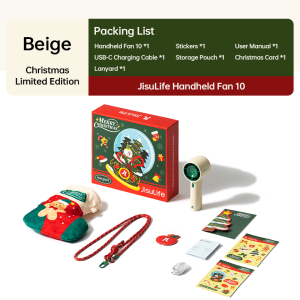 [CHRISTMAS GIFT] JISULIFE Handheld Fan Life10-40 4000mAh Handheld Rechargeable Fan 5-Wind Speeds