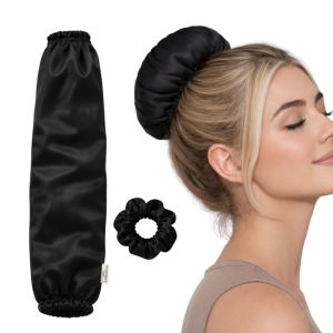 Satin Hair Bun Sleeve Bonnet Alternative for Sleeping