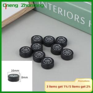 Cneng 10PCS PC Toy Wheel Rubber Rim Tyres DIY Mini Technology 4WD Colorful Tires Hole