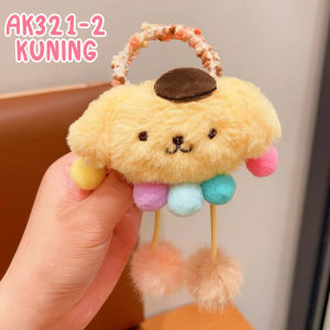 Ikat Rambut Korea Anak Cinnamoroll Sanrio Pom Pom Boneka Lucu Aksesoris Kunciran Karet Rambut